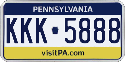 PA license plate KKK5888