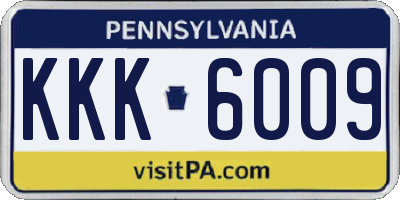 PA license plate KKK6009