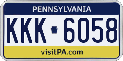 PA license plate KKK6058