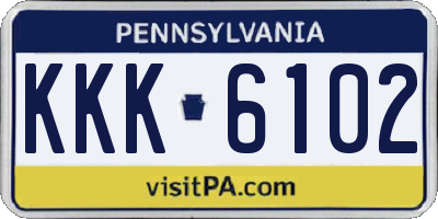 PA license plate KKK6102
