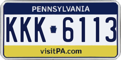 PA license plate KKK6113