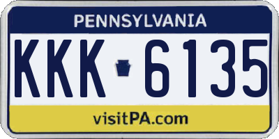 PA license plate KKK6135