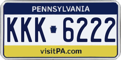 PA license plate KKK6222