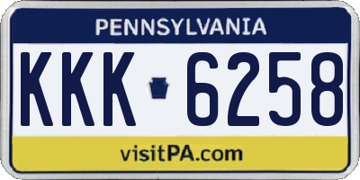 PA license plate KKK6258