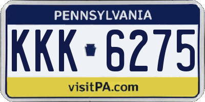 PA license plate KKK6275