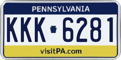 PA license plate KKK6281