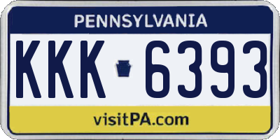 PA license plate KKK6393