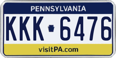 PA license plate KKK6476