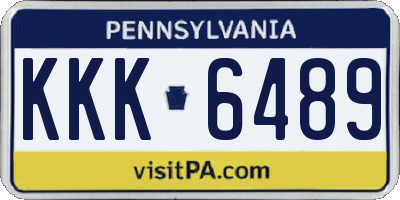 PA license plate KKK6489