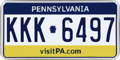PA license plate KKK6497