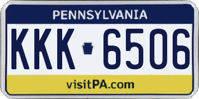 PA license plate KKK6506