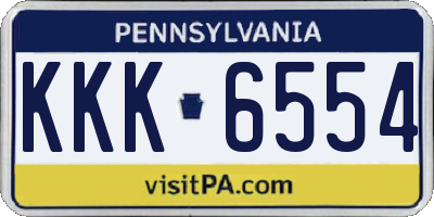 PA license plate KKK6554