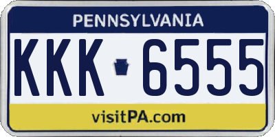 PA license plate KKK6555