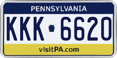 PA license plate KKK6620
