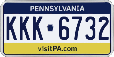 PA license plate KKK6732