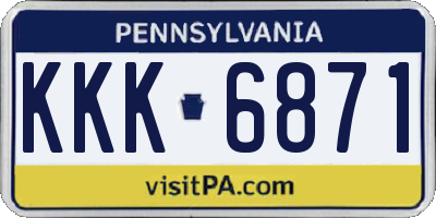 PA license plate KKK6871