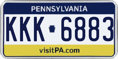 PA license plate KKK6883