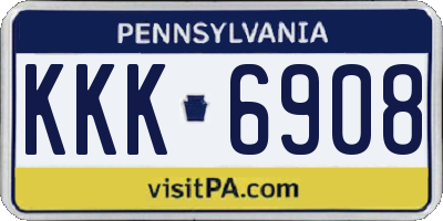 PA license plate KKK6908
