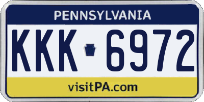 PA license plate KKK6972