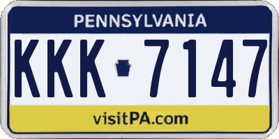 PA license plate KKK7147