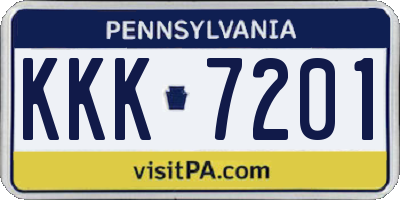 PA license plate KKK7201