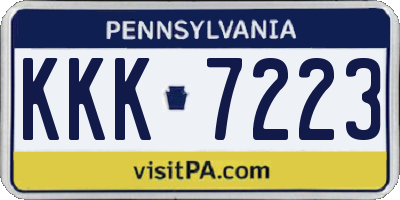 PA license plate KKK7223