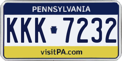 PA license plate KKK7232