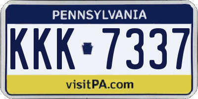 PA license plate KKK7337