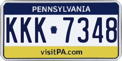 PA license plate KKK7348