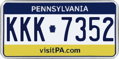 PA license plate KKK7352