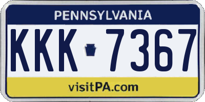 PA license plate KKK7367