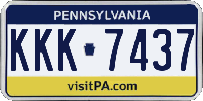 PA license plate KKK7437