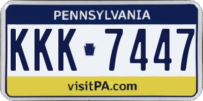 PA license plate KKK7447