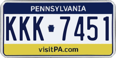 PA license plate KKK7451