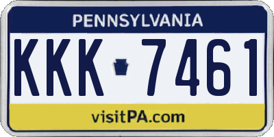 PA license plate KKK7461