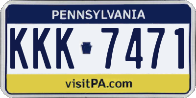 PA license plate KKK7471