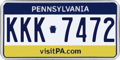 PA license plate KKK7472