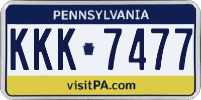 PA license plate KKK7477