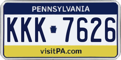 PA license plate KKK7626