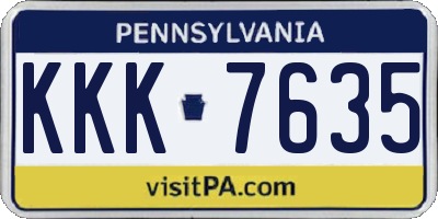 PA license plate KKK7635