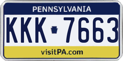 PA license plate KKK7663