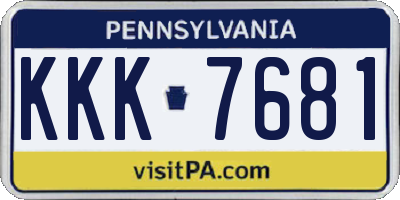 PA license plate KKK7681