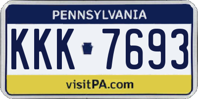PA license plate KKK7693