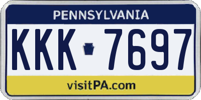 PA license plate KKK7697