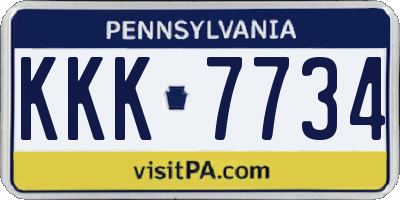 PA license plate KKK7734