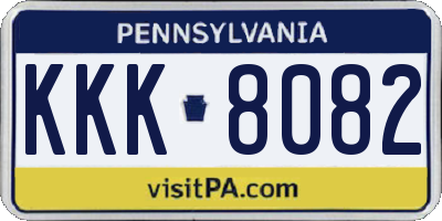 PA license plate KKK8082