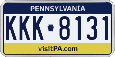 PA license plate KKK8131