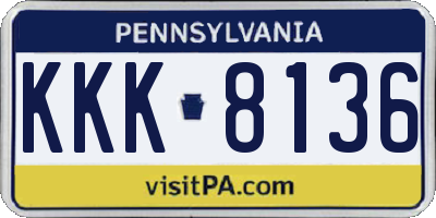PA license plate KKK8136