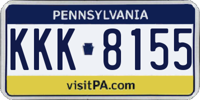 PA license plate KKK8155