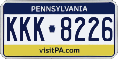 PA license plate KKK8226